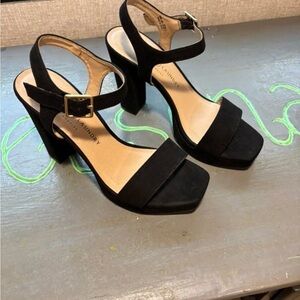 Chinese Laundry Black Block Heel Sandals